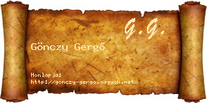 Gönczy Gergő névjegykártya